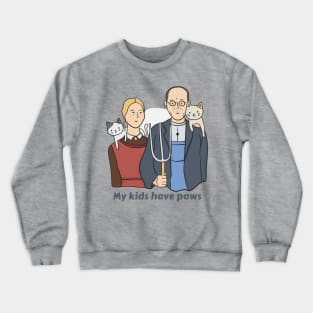 Cat design- Grant Wood American Gothic Crewneck Sweatshirt